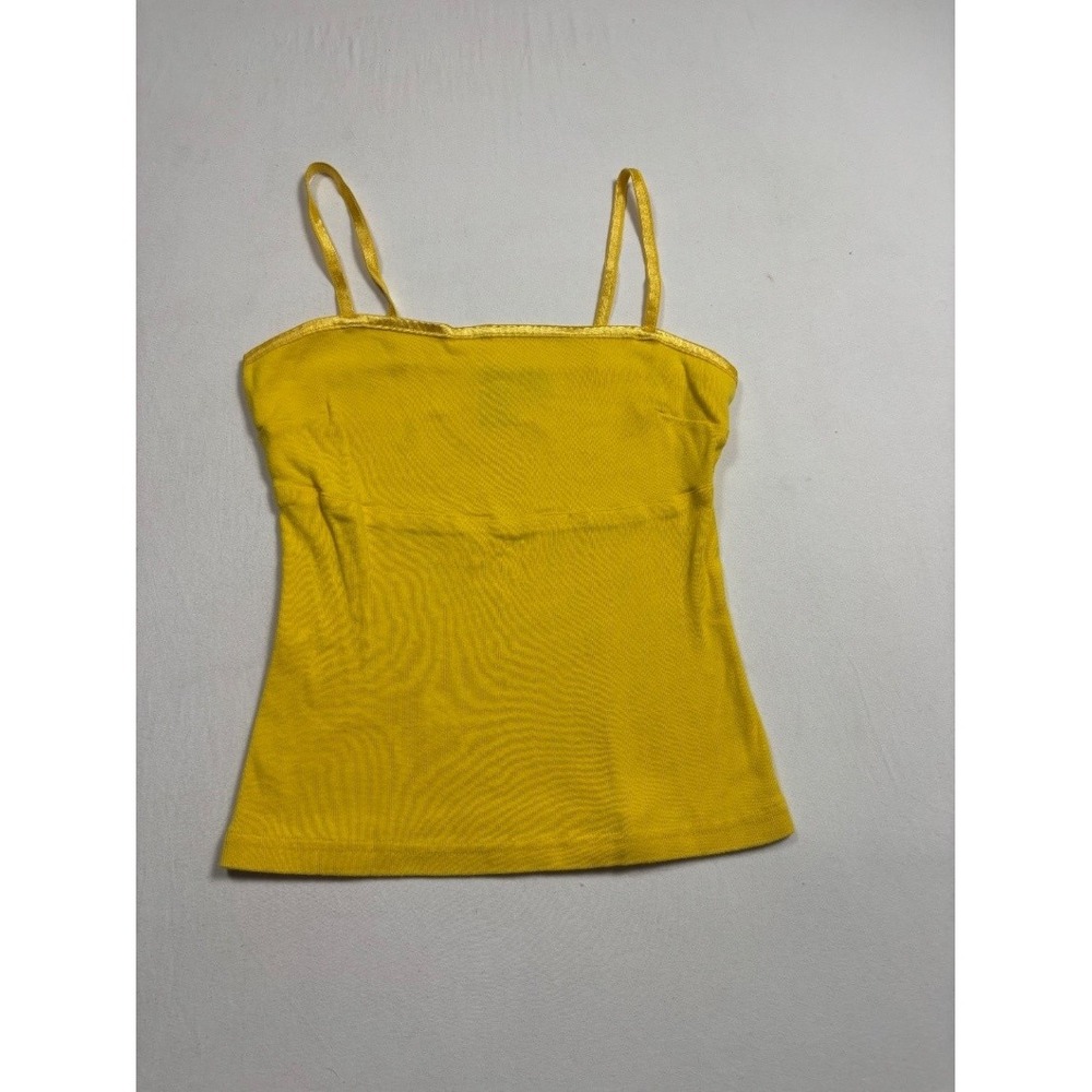 Derek Heart Women's Yellow Ribbed Cotton Camisole Tank Top Size M